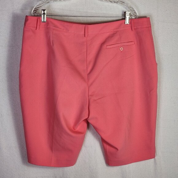 Sport Haley Coral Poly Rayon Span Flat Front 19" Length Golf Short w/Owl Size 18 - Picture 9 of 16